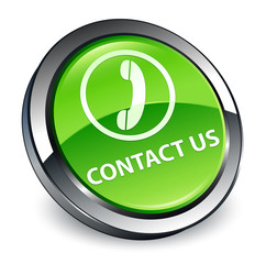 Contact us (phone icon) 3d green round button
