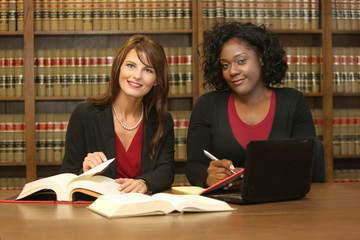 Women in work place, two women attorney in law office