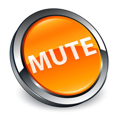 Mute 3d orange round button