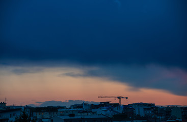 Belgrade city with cloudy sky, Serbia