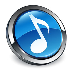 Obraz premium Music icon 3d blue round button
