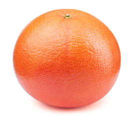 Perfectly retouched whole orange grapefruit fruit isolated on the white background with clipping path. One of the best isolated orange grapefruits that you have seen.