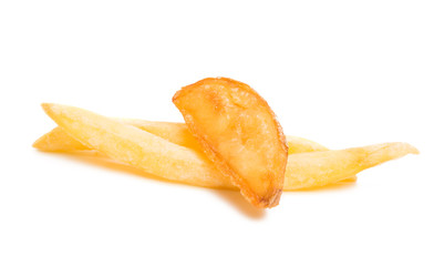 fried potatoes isolated
