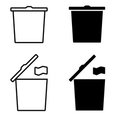 Trash bin vector icon