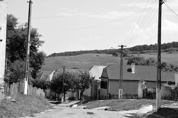 Typical rural landscape in Veseud, Zied, a village in the commune Chirpăr from Sibiu County,...