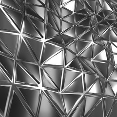 Abstract silver triangular background 3d render