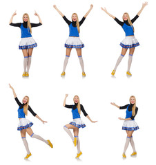 Cheerleader isolated on the white background