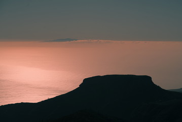 red sunset over the cloudscape