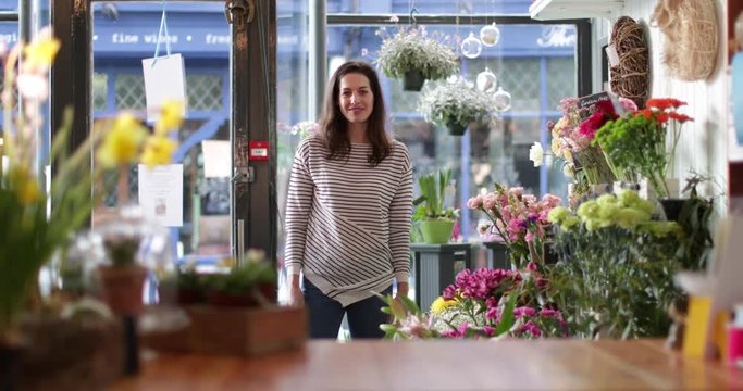 Portrait of a florist in her store