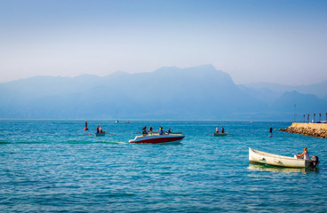 Fototapeta na wymiar Beautiful coast of Garda Lake, Italy
