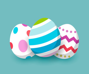 Easter eggs pastel colors. Vector illustration