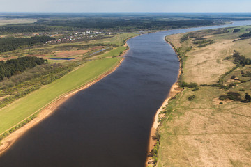 Fototapeta premium View of the bed of the river from height of bird's flight