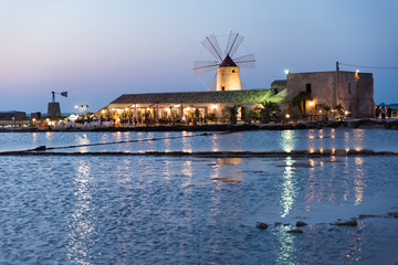 Saline of Trapani Sicily Italy