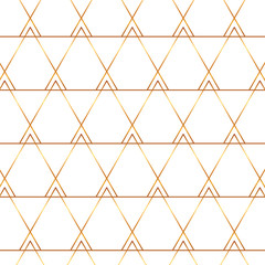 Seamless gold line geometric modern pattern. Background with triangles. Golden texture.
