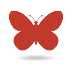 Butterfly Icon on white background.