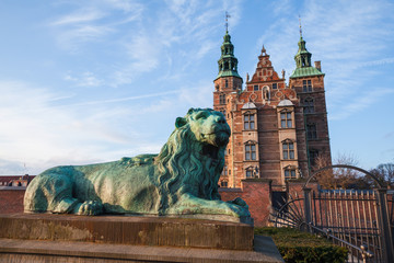Lion statue near Rosenborg Castle