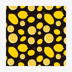 Seamless Pattern With Fresh Lemons.