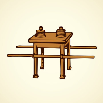 Table of showbread. Vector drawing