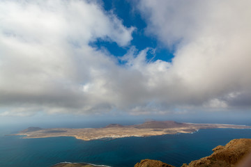 View on beautiful island Graciosa near Lanzarote, Canary islands, Spain