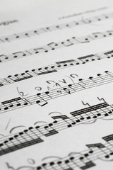 Obraz premium Closeup of music staff sheet with pencil marks