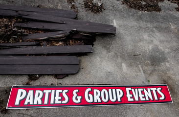 Big Red Party Banner Sign