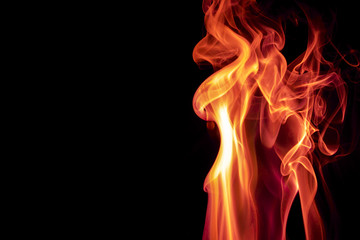 Fototapeta premium Red smoke on black background