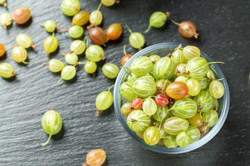 Ripe gooseberry in a plate