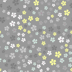 Simple pastel color floral pattern vector seamless
