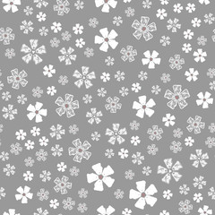 Simple pastel color floral pattern vector seamless