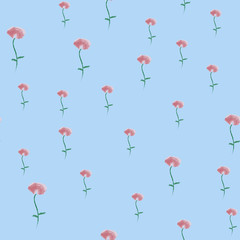 Vector seamless pattern whith small watercolor flowers