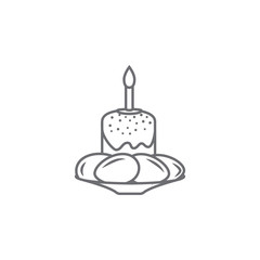 Easter cake, candle and eggs icon. Simple element illustration. Easter cake, candle and eggs symbol design template. Can be used for web and mobile
