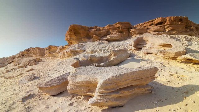 sunny day doha wild nature rocks panorama 4k timelapse qatar
