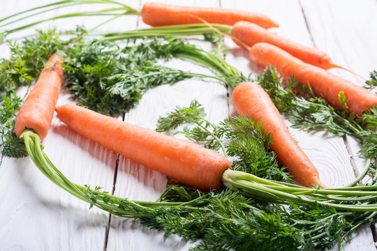 Vegetable carrot with leaves