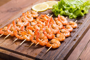 grilled shrimps skewers