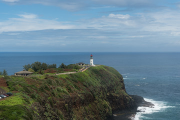 Fototapeta na wymiar Kilauea Lighthouse at the Kilauea Point National Wildlife Refuge on Kauai, Hawaii 