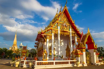 Foto op Canvas The island of Phuket. Buddhist temples in Thailand. Travel around Phuket. Museums of Thailand. Ornaments of Buddhist temples. © Grispb