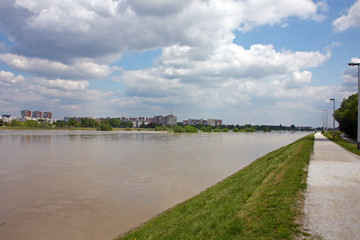 Fototapeta na wymiar High water level of the river
