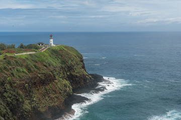 Fototapeta na wymiar Kilauea Lighthouse at the Kilauea Point National Wildlife Refuge on Kauai, Hawaii 