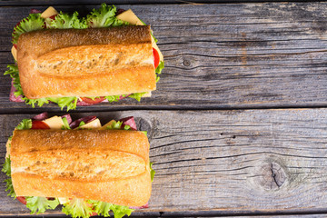 Ciabatta sandwich with lettuce