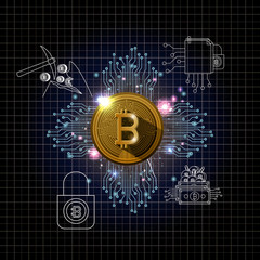 bitcoin mining set icons