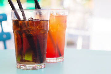 Cuba Libre and Tequila Sunrise cocktails