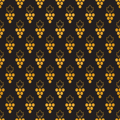 Golg textured seamless pattern of grapes