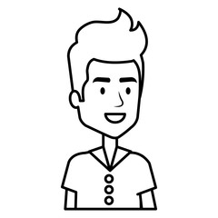 young man avatar character vector illustration design