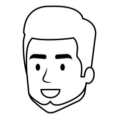 young man head with beard avatar character vector illustration design