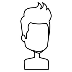 young man with beard shirtless avatar character vector illustration design