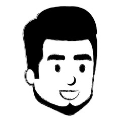 Obraz na płótnie Canvas young man head with beard avatar character vector illustration design