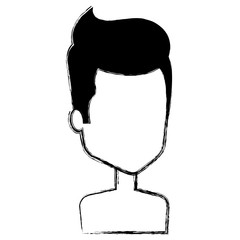 young man shirtless avatar character vector illustration design