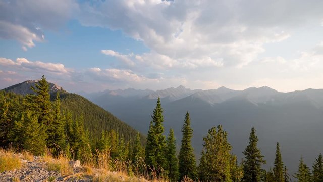 Timelapse of mountains with trees