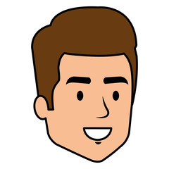 Fototapeta premium young man head avatar character vector illustration design