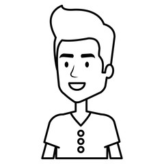 young man avatar character vector illustration design